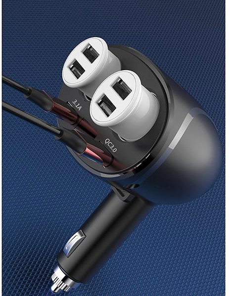 PREXIM QC 3.0 and 3.1A Adapter Car Charger with 12/24 Battery Tester.