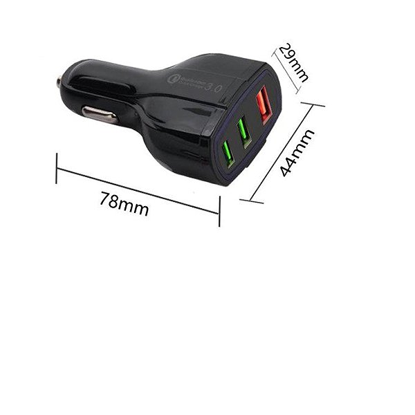 Car Charger PREXIM adapter 3USB A 12/24 ...