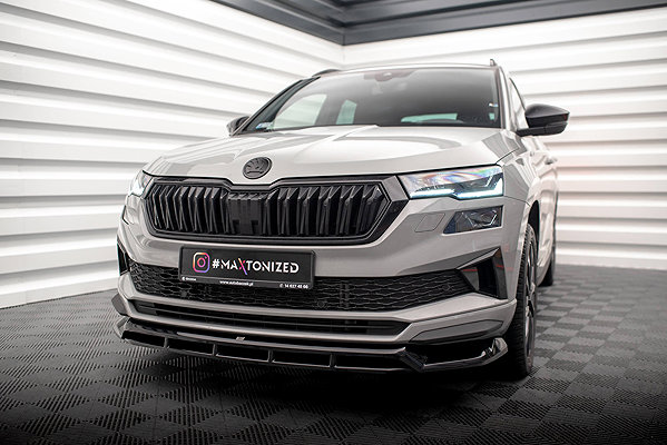 Spoiler Maxton Design Skoda Karoq Sportline Mk1 Facelift 2021 - , Front Splitter .