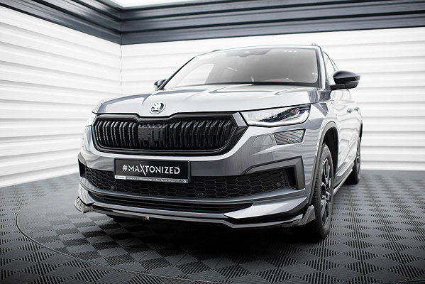 Spoiler Maxton Design Skoda Kodiaq Sportline Mk1 Facelift 2021 - 2023, Front Splitter .