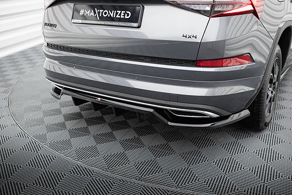 Spoiler Maxton Design Skoda Kodiaq Sportline Mk1 Facelift 2021 - 2023, Central Rear Splitter .