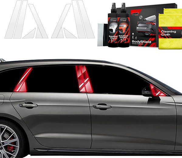 Side pillar cover GRIZZ Protective film for door pillars of the Audi A4, B9, 2019-2023, Combi, Avant .