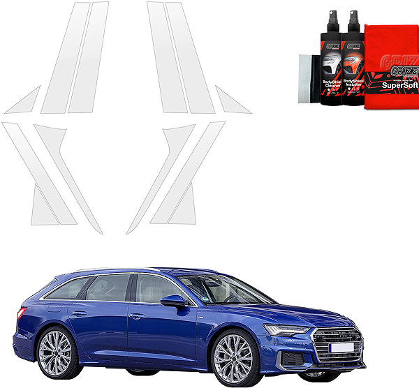 Side pillar cover GRIZZ Door pillar protection film for Audi A6, C8, 2018-2023, Combi .