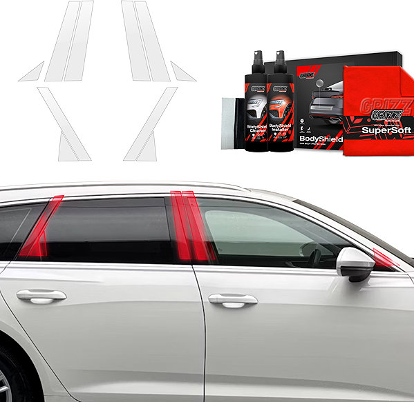 Side pillar cover GRIZZ Door pillar protection film for Audi A6, C8, 2018-2023, Sedan .