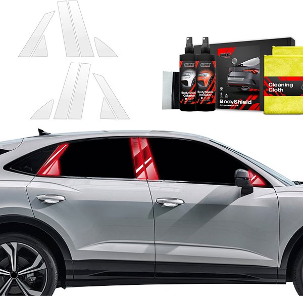 Side pillar cover GRIZZ Door pillar protection film for Audi Q3 II, 2018-2025 .