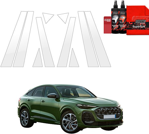 Side pillar cover GRIZZ Door pillar protection film for Audi Q3 III, 2025- , Sportback .