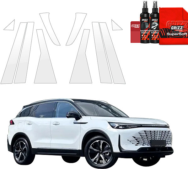 Side pillar cover GRIZZ Protective film for door pillars for Baic Beijing 7, X7, 2024- , .