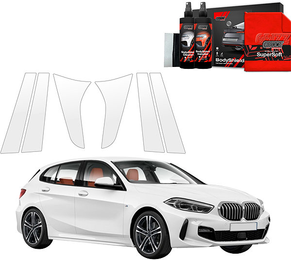 Side pillar cover GRIZZ Door pillar protection film for BMW 1, F40, 2019-2024 .