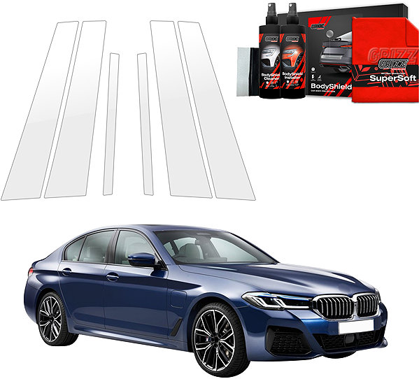 Side pillar cover GRIZZ Door pillar protection film for BMW 5, G30, 2023-2024 , Sedan .