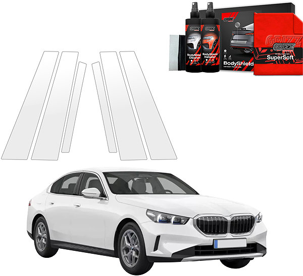 Side pillar cover GRIZZ Door pillar protection film for BMW 5, G60, 2023- , Sedan .