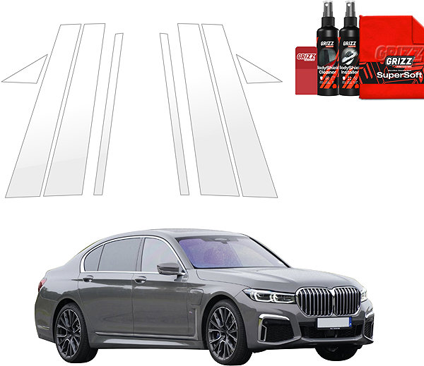 Side pillar cover GRIZZ Door pillar protection film for BMW 7, G12, 2015-2022 .