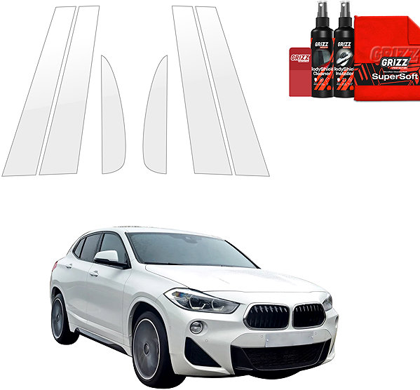 Side pillar cover GRIZZ Protective film for door pillars for BMW X2, F39, 2017-2023 .