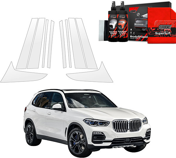 Side pillar cover GRIZZ Door pillar protection film for BMW X5, G05, 2018-2023 .