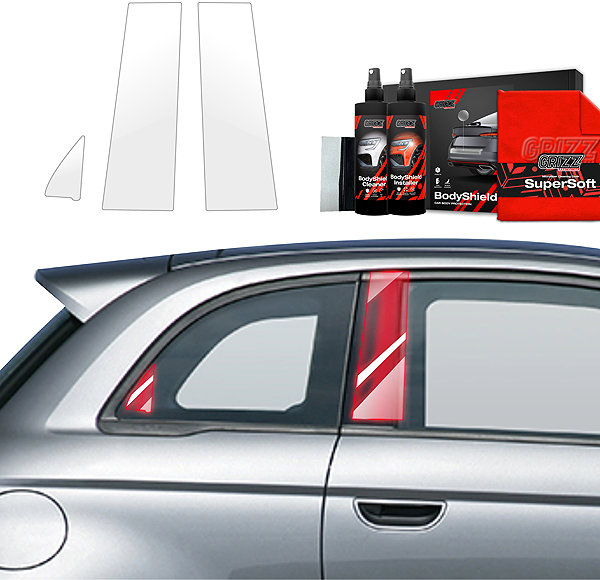Side pillar cover GRIZZ Protective film for door pillars for Fiat 500, 2016- , .