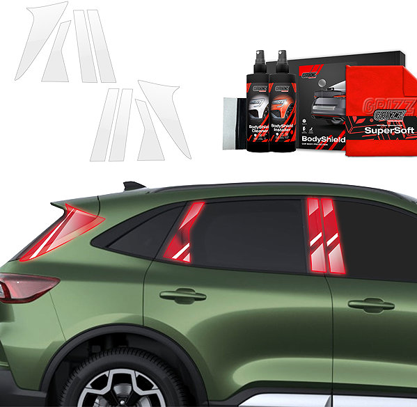 Side pillar cover GRIZZ Door pillar protector for Ford Kuga, 2024- , Facelift, Titanium .