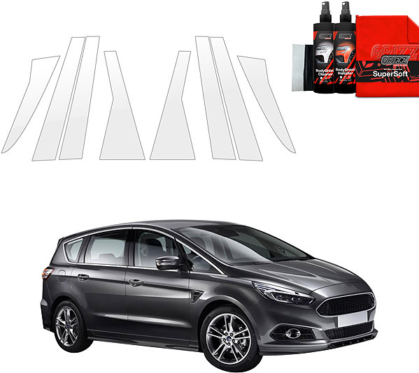 Side pillar cover GRIZZ Door pillar protection film for Ford S-Max, 2015-2019 .