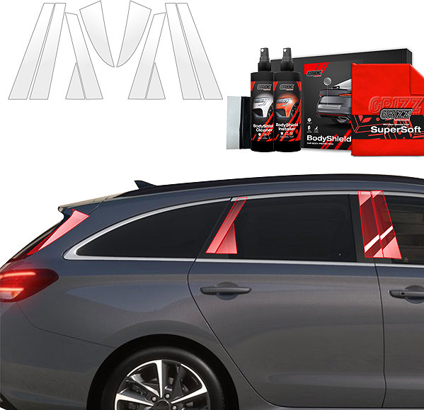 Side pillar cover GRIZZ Door pillar protector for Hyundai i30 III, 2020-, Combi, Facelift .
