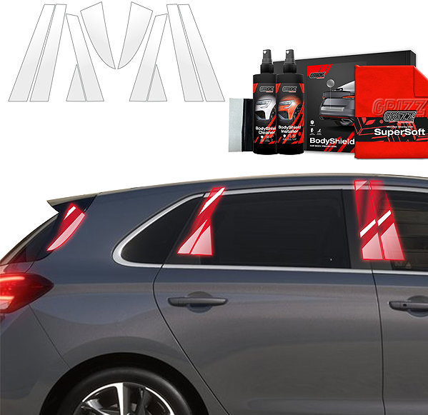 Side pillar cover GRIZZ Door pillar protector for Hyundai i30 III, 2020-, Hatchback, Facelift .