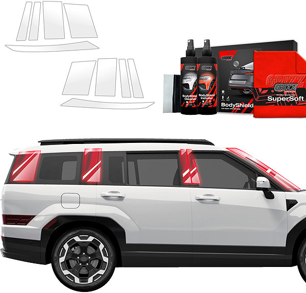 Side pillar cover GRIZZ Door pillar protection film for Hyundai Santa Fe V, 2024- , .