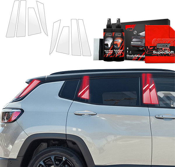 Side pillar cover GRIZZ Door pillar protection film for Jeep Compass II, 2020- , .