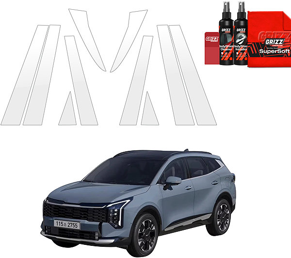 Side pillar cover GRIZZ Door pillar protection film for Kia Sportage V, 2025- , Facelift .