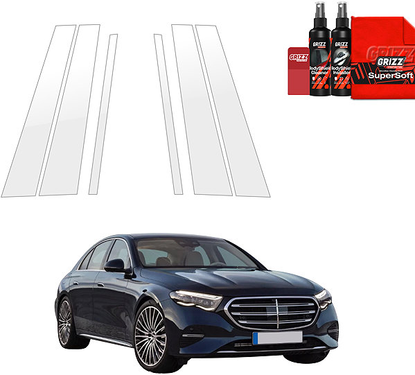Side pillar cover GRIZZ Door pillar protector for Mercedes E-Klasse, 2016-2023, Sedan .