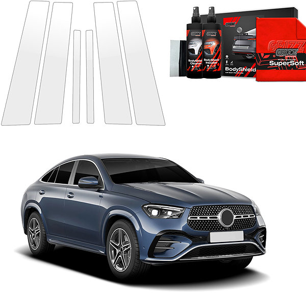 Side pillar cover GRIZZ Door pillar protection film for Mercedes GLE II, 2023- , Facelift .