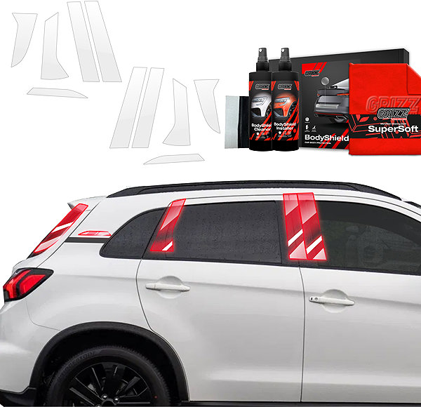 Side pillar cover GRIZZ Protective film for door pillars for Mitsubishi ASX II, 2023- , .