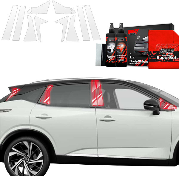 Side pillar cover GRIZZ Door pillar protector for Nissan Qashqai III, 2024- , Facelift .