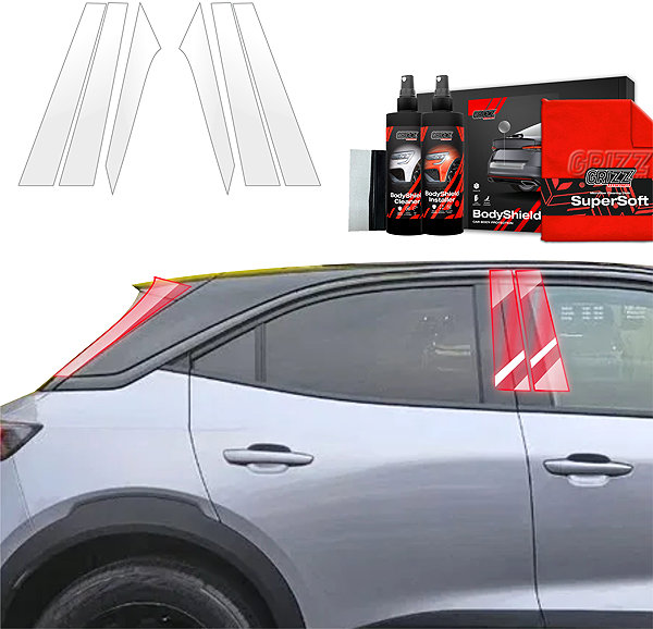 Autó oszlop burkolat GRIZZ Opel Mokka B, -e (2020- ) ajtóoszlop védőfólia ...