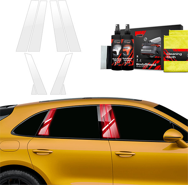 Side pillar cover GRIZZ Door pillar protection film for Porsche Macan, 2021- , GTS .