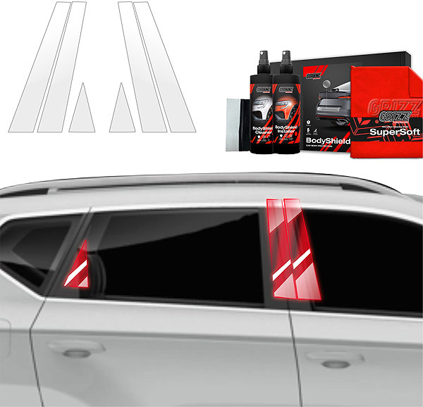 Side pillar cover GRIZZ Protective film for door pillars for Seat Ateca, 2020- , .