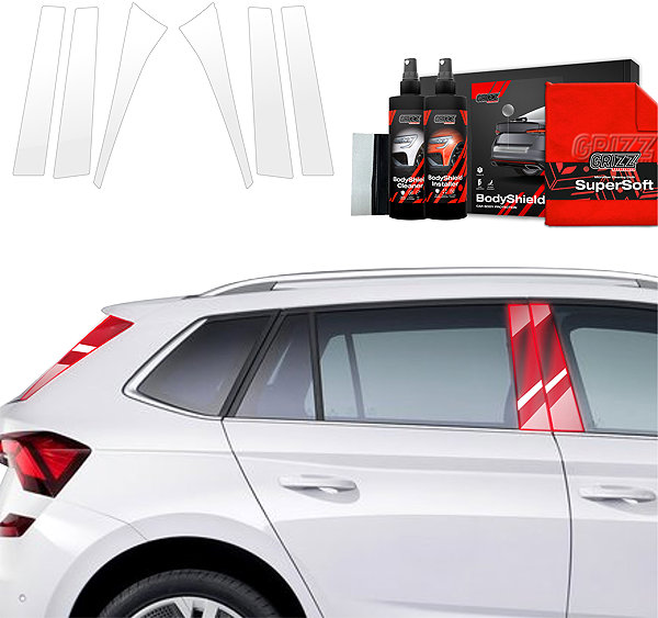 Side pillar cover GRIZZ Protective film for door pillars for Škoda Kamiq, 2023- , Facelift .
