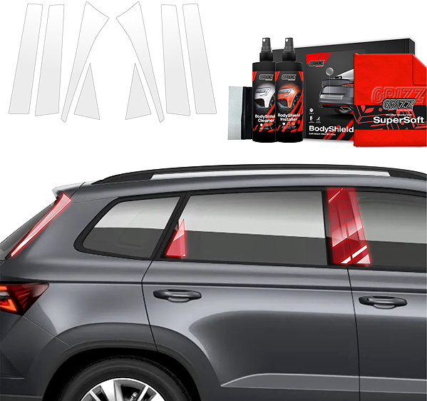 Side pillar cover GRIZZ Protective film for door pillars for Škoda Karoq, 2022- , .