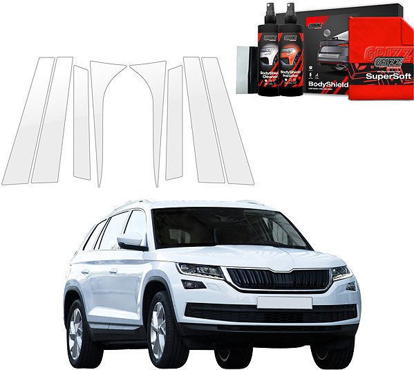 Side pillar cover GRIZZ Protective film for door pillars for Škoda Kodiaq, 2016-2024 .