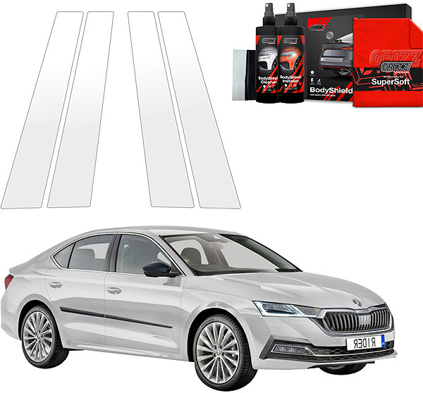 Side pillar cover GRIZZ Protective film for door pillars for Škoda Octavia IV, 2020-2024, Liftback, Sedan .