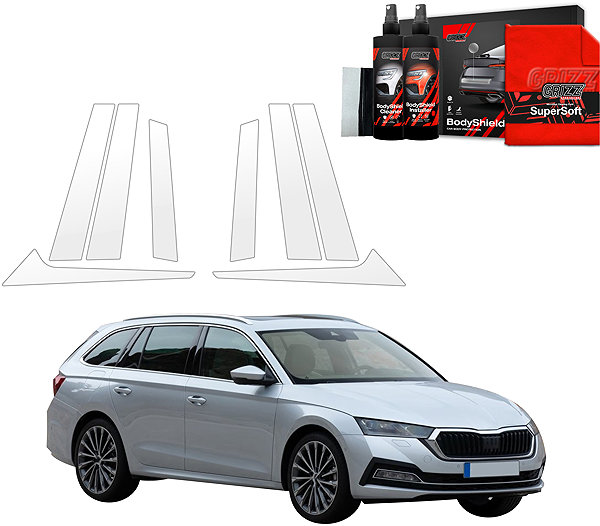 Side pillar cover GRIZZ Protective film for door pillars for Škoda Octavia IV, 2020-2024, Combi .