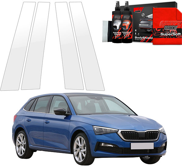 Side pillar cover GRIZZ Protective film for door pillars for Škoda Scala, 2019-2023 .