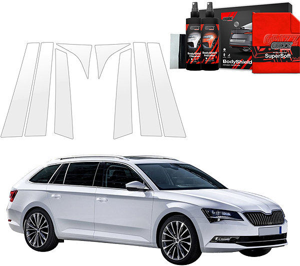 Side pillar cover GRIZZ Protective film for door pillars for Škoda Superb III, 2015-2019, Combi .