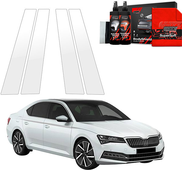 Side pillar cover GRIZZ Protective film for door pillars for Škoda Superb III, 2019-2024, Liftback .