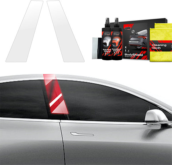 GRIZZ Side pillar cover Protective film for door pillars for Tesla Model 3, 2017-2020 .