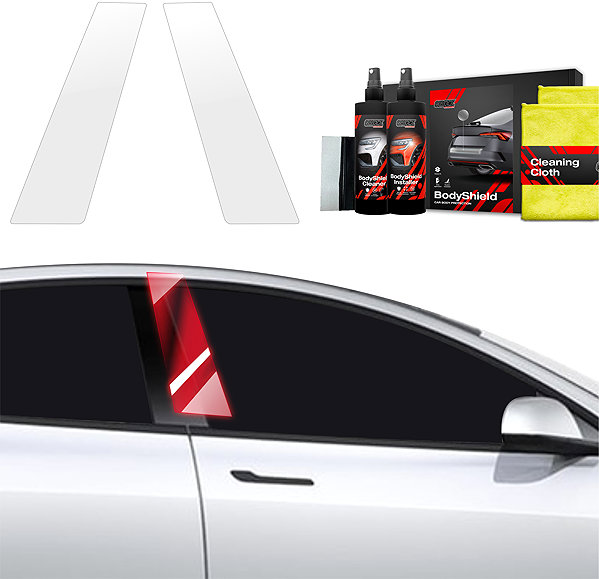 GRIZZ Side pillar cover Door pillar protection film for Tesla Model 3, 2021-2023 .