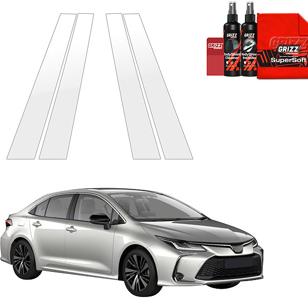 Side pillar cover GRIZZ Door pillar protector for Toyota Corolla XII, 2023- , Sedan, Facelift .