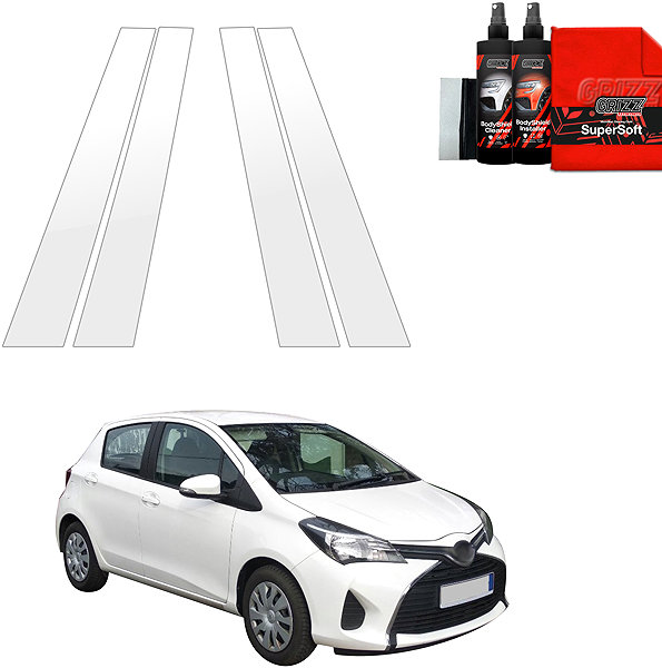 Side pillar cover GRIZZ Protective film for door pillars for Toyota Yaris III, 2011-2016 .