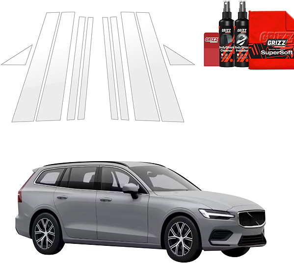 Side pillar cover GRIZZ Door pillar protection film for Volvo V60 II, 2026- , .