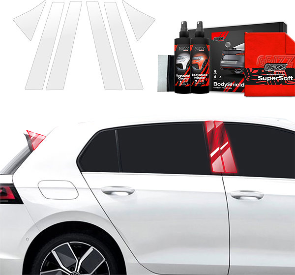 Side pillar cover GRIZZ Door pillar protection film for VW Golf VIII, 2024- , Hatchback .