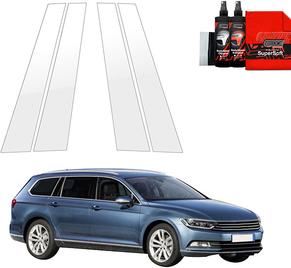 Side pillar cover GRIZZ Door pillar protection film for VW Passat B8, 2014-2023, Combi .