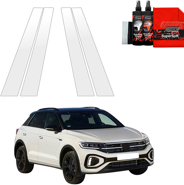 Side pillar cover GRIZZ Door pillar protector for VW T-Roc, 2021-2026, Facelift .
