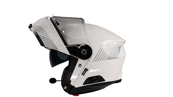 SENA Mesh helmet with headset Specter, glossy white, size XL motorcycle helmet.