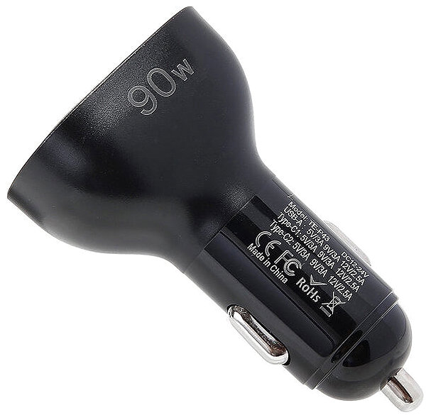Autós töltő CAPPA Autós gyorstöltő 90 W USB-A + 2× USB-C PD/QC ...
